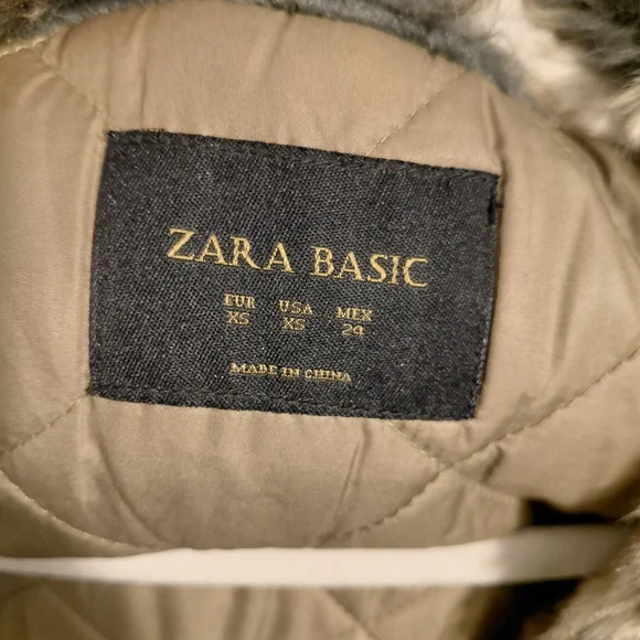 Zara Oliver Women's Khaki Green Fur-Trimmed Hooded Jacket.😍 - Picture 13 of 14